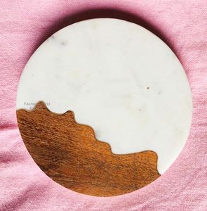 Posavasos de piedra de primera calidad, mármol hecho a mano con incrustaciones de resina intrincadas, protección de mesa, accesorio decorativo para servir bebidas - Product Image 2