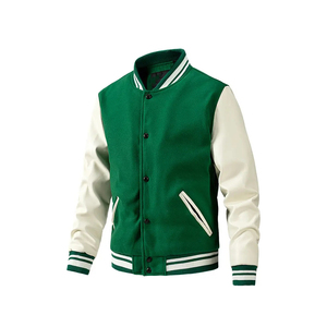 <b>Men's</b> Fashion Winter <b>Baseball</b> <b>Jacket</b> <b>Men</b> Plus Size Cotton Varsity <b>Jackets</b> Leather Sleeves - Product Image 4