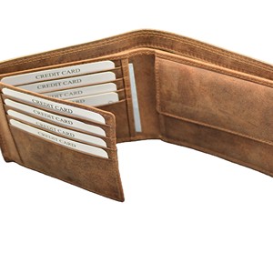 <b>Men's</b> Genuine Leather Vintage Fold Wallet Handmade Short Style Daily Use Fold Coin <b>Pouch</b> Short Win Button <b>for</b> Boys' Travel - Product Image 4