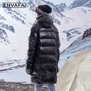 Women Long White <b>Duck</b> <b>Down</b> Padded Puffer Coat with Hood Thick Warm Waterproof Windproof Winter Casual Comfortable Outerwear - Product Image 2