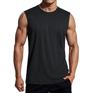 Camiseta deportiva de alta calidad con logo personalizado para hombre, camiseta sin mangas para culturismo, fitness, musculación, chaleco de entrenamiento sin mangas para hombre - Product Image 4