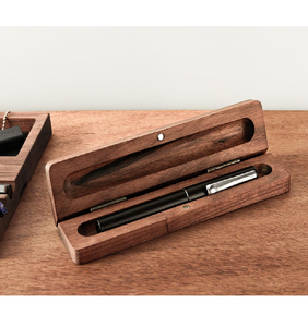 Acacia Wood Pen <b>Box</b> Pen Display Holder Graduation Writing Lover Gift Pen Organizer Holder With Magnet Clasp In Wholesale - Product Image 1