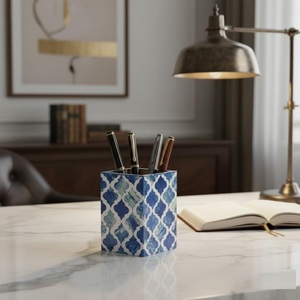 Porte-stylos en MDF de qualité supérieure, fait main, style bois, organiseur de bureau pour stylos, disponible au prix d'usine - Product Image 1