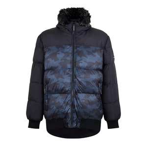 Plus Size Men's Winter Casual Waterproof <b>Soft</b> <b>Shell</b> Thick <b>Hooded</b> Quilted <b>Jacket</b> Stand Collar Zipper Closure Front High Street - Product Image 1