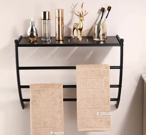 OEM/ODM Vietnam – Nouvelle étagère murale moderne en acier inoxydable en forme de 7 pour serviettes de bain, idéale pour la maison - Product Image 4