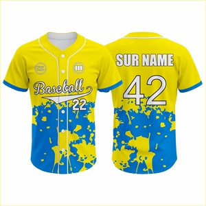 Custom Team <b>Name</b> Baseball Jersey Uniform Set Breathable Quick Dry Sublimation Front Team Sportswear 100% Polyester Four-Way - Product Image 1