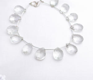 ลูกปัดอเมทิสต์สีเขียวธรรมชาติทรงหยดน้ำเจียระไน สำหรับทำเครื่องประดับชั้นดี - Product Image 3