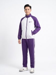 UTM เสื้อแจ็คเก็ตกันลมแบบมีฮู้ดสำหรับผู้ชาย สีม่วง สีขาว หรูหรา คุณภาพสูง - Product Image 4