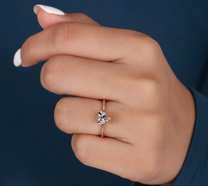 Anillo de Diamante Cultivado en Laboratorio de 1 Quilate, Corte Corazón, VVS2, Color F, Certificado IGI, Oro Amarillo, Anillo de Compromiso, Joyería Personalizada al por Mayor - Product Image 4