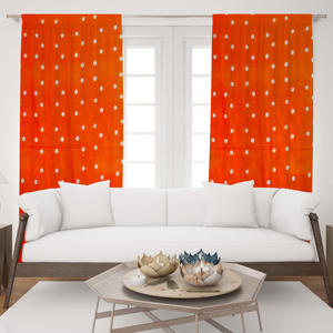 ผ้าม่านพิมพ์ลายบล็อกแฮนด์เมดจากชัยปุระ ผ้าฝ้ายพิมพ์ลายสำหรับหน้าต่าง ผ้าม่านแบบอินเดียดั้งเดิมสำหรับตกแต่งบ้าน โรงแรม ขายส่ง - Product Image 1