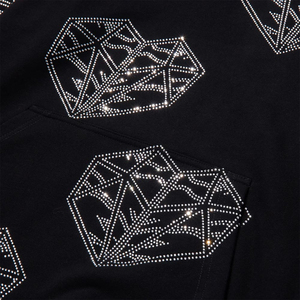 Sweat à capuche pour homme de haute qualité, respirant, écologique, streetwear, avec logo personnalisé, strass, sweat à capuche épais personnalisé avec strass - Product Image 6