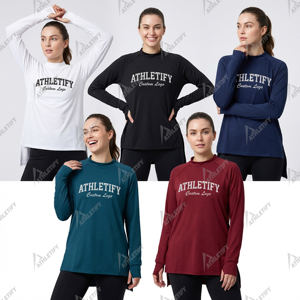 Camiseta Deportiva de Manga Larga para Mujer, Corte Holgado, Ecológica, Transpirable, de Secado Rápido, para Yoga, Gimnasio, Running - Product Image 2