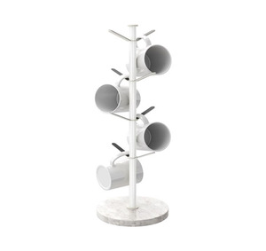 Fresh Selling Handmade Design Iron Stand And Marble Base Mug Holder <b>Rack</b> for Space Saving <b>Kitchen</b> <b>Storage</b> and Home Decor - Product Image 2