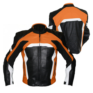 Veste en cuir blanche slim fit pour homme, style moto, respirante, séchage rapide, manches longues, poches zippées, ceinture à la taille, personnalisable - Product Image 3