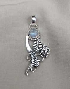 Colgante de Piedra Lunar Arcoíris de Plata de Ley 925, Joyería de Piedras Preciosas Naturales Hecha a Mano, Proveedor Mayorista - Product Image 6