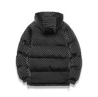 Blouson matelassé slim à capuche pour homme, coupe-vent, décontracté, hiver, rembourrage épais en polyester, fermeture éclair, bordure en fourrure, logo frontal