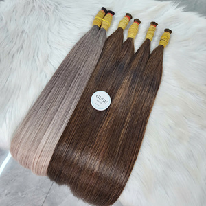 Precio al por mayor: Extensiones de cabello virgen 100% vietnamita de primera calidad, lisas como hueso, a granel, de 16 a 32 pulgadas, súper doble densidad. - Product Image 5