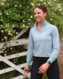 Camisa de equitación para mujer, de tela elástica, ligera, transpirable, de manga larga, ropa para montar a caballo, camisas/tops de equitación - Product Image 5