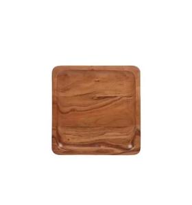 Assiettes rondes en bois pour la décoration de la maison, plateau de service en bois d'acacia, plats pour aliments, légumes, fruits, collations, café, planche à charcuterie - Product Image 6