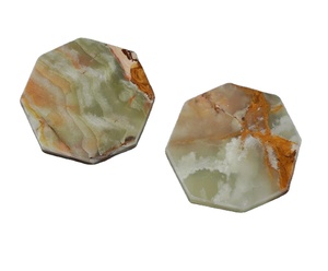 Ensemble de sous-verres octogonaux verts en onyx, sous-verres en marbre faits à la main en onyx vert, sous-verres en marbre multi-verts en onyx - Product Image 2