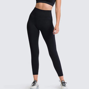 Custom Wholesale Plus Size Seamless Breathable Knitted Cotton/Bamboo <b>Thick</b> Short Sleeve High Waist Running Fitness Yoga <b>Leggings</b> - Product Image 5
