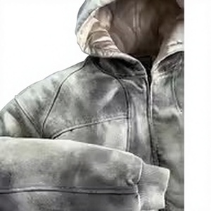 เสื้อฮู้ดดี้สไตล์วินเทจทรงโอเวอร์ไซส์ แนวสตรีทแวร์ พร้อมปลายแขนเสื้อแบบริบและกระเป๋าจิงโจ้ - Product Image 2