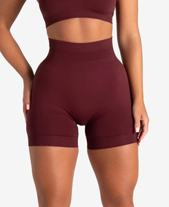 Women's Custom Made Embroidered Casual High Waist Polyester/Spandex Knitted Biker Shorts Breathable Quick Dry Solid Color 120 g - Product Image 3