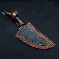 Couteau de chasse artisanal en acier Damas de qualité supérieure, lame droite, poignée ergonomique de qualité industrielle, personnalisation OEM/ODM