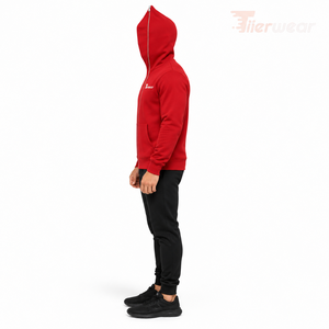 Men's Red <b>Full</b> <b>Zip</b> Hoodie Cotton Fleece Casual Sweatshirt Regular Fit Autumn Wear Men <b>Full</b> Face Zipper <b>Hoodies</b> for sale - Product Image 4