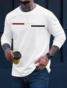 Mens Graphic Tshirt Casual Print Stretchy Long Sleeve Crewneck Tee Shirt - Product Image 5