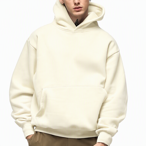 Sudadera con Capucha Naranja para Hombre, Corte Holgado, Felpa, Color Sólido, Estilo Casual Otoñal, 100% Algodón Tejido - Product Image 6