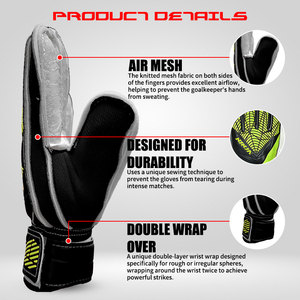 Guantes de Portero de Piel Sintética PU con Diseño de Protección para los Dedos, para Partidos de Fútbol Juvenil, Se Puede Personalizar con Logotipo - Product Image 1