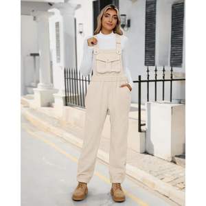 2025 Women's Winter Sherpa Overalls Loose Fit Fuzzy Fleece Warm Bib Pocket Adjustable Jogger <b>Baggy</b> Overall <b>Jumpsuit</b> Denim - Product Image 1