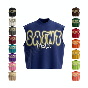 Camiseta de Verano para Hombre, Estilo Urbano, Cuello Redondo, Holgada, Sin Mangas, Transpirable, 100% Algodón, Hip Hop, con Logotipo Personalizado - Product Image 1