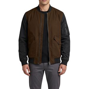 Premium Quality Breathable Bomber <b>Jacket</b> <b>Men</b> Structured Casual Wear Polyester Zippered Left Chest <b>Utility</b> Pocket Brown <b>Jackets</b> - Product Image 3