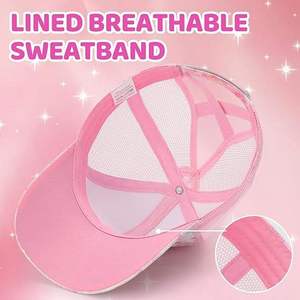 Girls Sequins Baseball Cap Adjustable Ponytail Hole Breathable Casual <b>Hat</b> for Children Spring Summer - Product Image 3