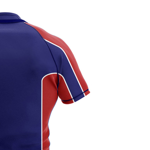 เสื้อกีฬารักบี้แขนสั้น ระบายอากาศได้ดี น้ำหนักเบา ผลิตจากโพลีเอสเตอร์ 100% ราคาสมเหตุสมผล รับผลิตแบบ OEM ออกแบบตามสั่ง - Product Image 5