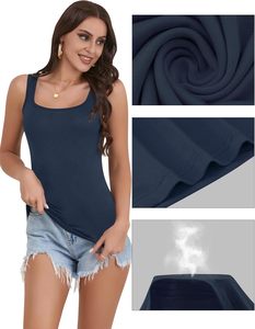 Camiseta sin mangas para mujer Fresh Layer, tejido de punto suave, fácil flexibilidad, tacto transpirable, ligera y cómoda, ideal para gimnasio, yoga, uso casual y diario. - Product Image 6
