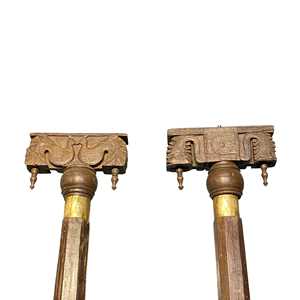 Colonne décorative en teck massif sculptée à la main, style vintage indien, pour projets de temples, villas et hôtels |   Mix & Match 1 Contenant - Product Image 4