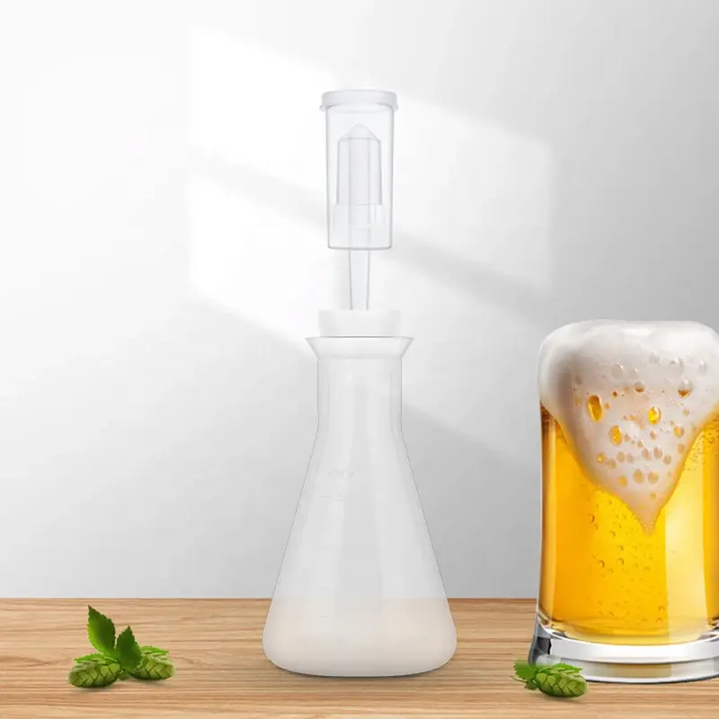 250ml Erlenmeyer Frasco Levedura Starter Kit Com Fermentação Air Lock & Silicone Stopper Plástico Estreito Fermentadores Homebrew Ferramentas