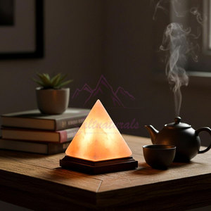 Lámpara de Sal del Himalaya con Forma de Pirámide, Brillo Natural, Lámpara de Sal Original del Himalaya con Forma de Pirámide para Dormitorio - Product Image 2