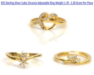 Yellow Gold Zircon Flower <b>Ring</b> Minimalist Design Bezel Setting Round Brilliant Cut Unisex Wedding Engagement Gift Everyday Wear - Product Image 6