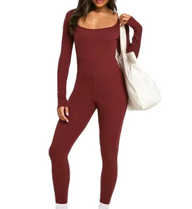 Combinaison de yoga pour femme à taille haute et manches longues, motif tie-dye - Tissu extensible respirant pour la gym et le fitness - Product Image 3