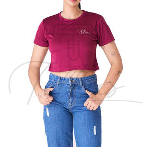 Último modelo de top corto deportivo tipo corsé formal con cuentas, de manga corta y cintura alta, para yoga, ropa deportiva, ropa activa, gimnasio y fitness para mujer. - Product Image 6