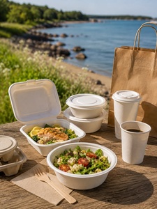Boîtes alimentaires en bagasse 6x6 anti-fuite, très demandées, pour repas à emporter, boîtes à hamburgers 6 x 6 pouces pour restaurants à emporter 2026 - Product Image 1
