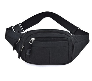 Leather <b>Belt</b> Bag with Front and Side Zip Pockets Adjustable Waist Strap Storage Pouch for Work Walking and Daily Carry - Product Image 2