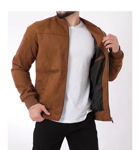 <b>Men's</b> Premium Goat <b>Suede</b> Bomber <b>Jacket</b> <b>Men's</b> Classic <b>Suede</b> Casual <b>Jacket</b> with Zipper <b>Men's</b> Vintage <b>Suede</b> <b>Jacket</b> Regular Fit - Product Image 3