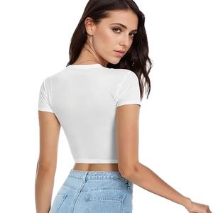T-shirts courts légers à séchage rapide pour femmes, vente en gros, manches courtes, 100 % coton, décontractés et tendance - Product Image 1