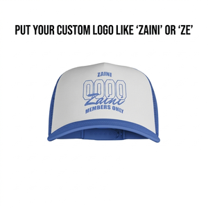 Unisex Trucker <b>Hat</b> 260 GSM Premium Cotton Foam Front <b>Navy</b> Mesh 5 Panel Custom Heat Transfer Print Embroidery Logo Waterproof - Product Image 3