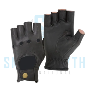 Premium Fingerless Leather Riding Gloves for Horse Riding Equestrian Training Outdoor Work with Adjustable Wrist Strap - Product Image 5